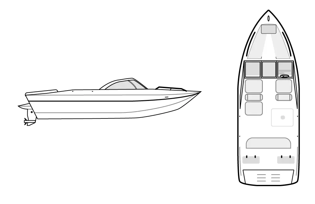 V HULL RUNABOUT - Low or No Bow Rails 